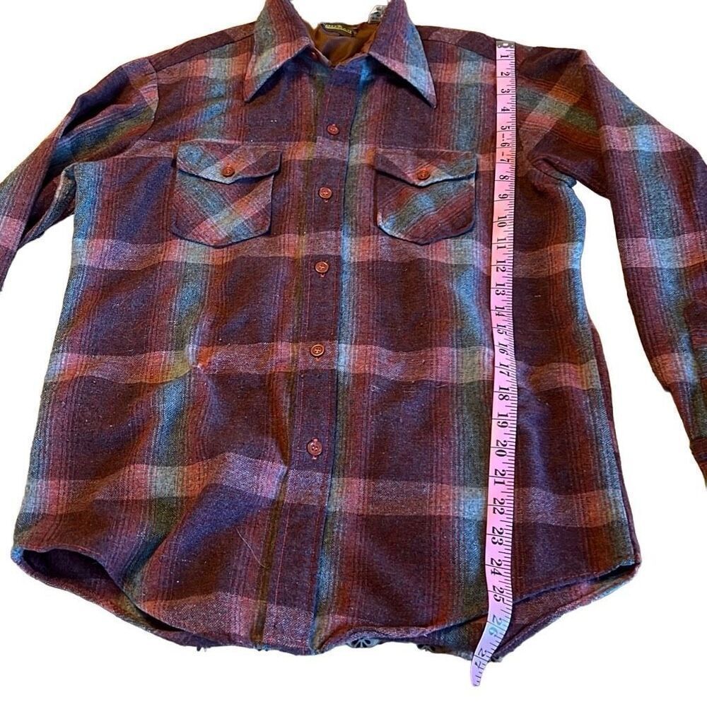 Hitman Men’s Red Wool Plaid Flannel Long Sleeve Button-Up Shirt Size Medium